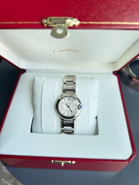Cartier Accessories - 28mm Cartier Ballon Bleu Steel Diamond Dial Watch